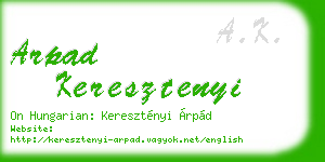 arpad keresztenyi business card