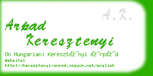 arpad keresztenyi business card